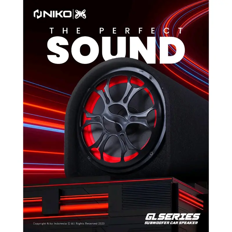 ￼NIKO GL10 Subwoofer Car Speaker 10 inch 100 Watt  - Speaker Bluetoth Tabung 10 inch l GARANSI RESMI Bluetooth 3