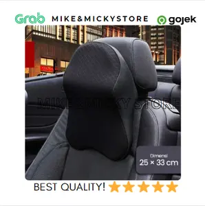 Bantal Leher Kursi Jok Mobil Ergonomis Empuk Neck Pillow Headrest