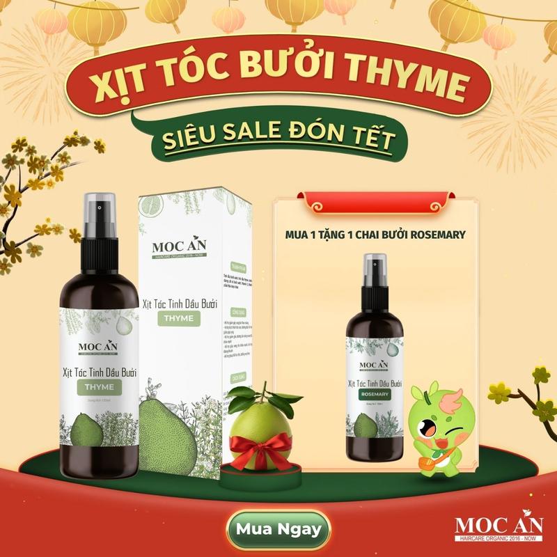  Xịt Dưỡng Tóc Tinh Dầu Bưởi Cỏ Xạ Hương  Thyme  Mộc Ân Haircare 120ml 