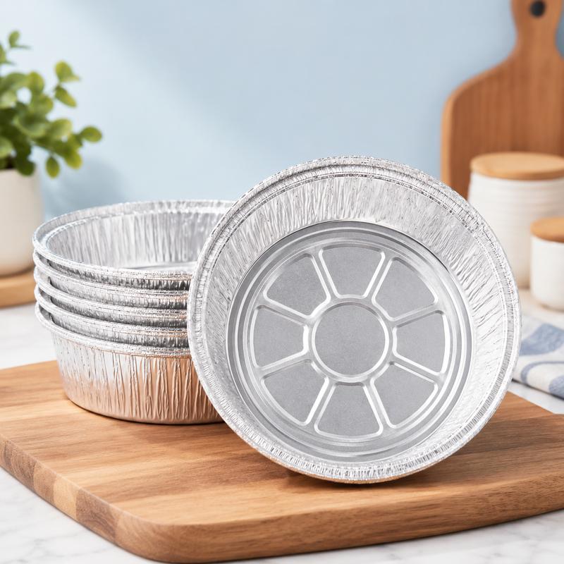 Combo 30 - 50 - 100 Khay GIấy Bạc Lót Nồi Chiên Không Dầu, Lò Nướng - Khuôn Đĩa Nhôm Đựng Thức Ăn Nướng Nồi Chiên - Hình Tròn, An Toàn, Tiện Lợi