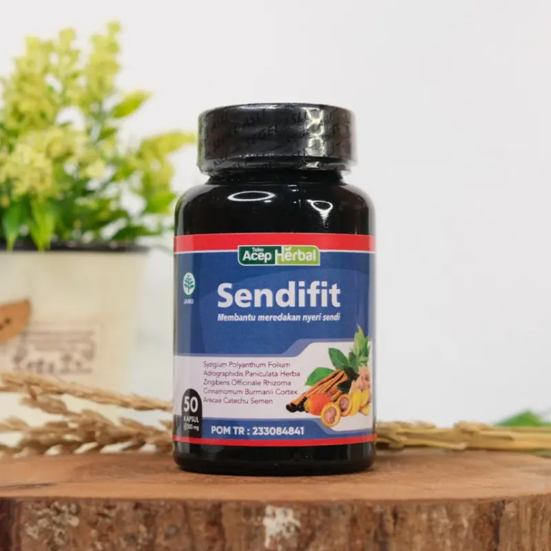 Kapsul Sendifit Herbal Untuk Asam Urat, Nyeri Sendi Lutut, Tulang Syaraf Kejepit, Tulang Belakang, Pinggang, dan Ekor Encok Sudah BPOM & HALAL MUI 1