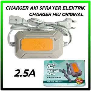 Charger Aki Elektrik Hiu Original 12V 2.5A/ Cas Aki Sprayer Elektrik 2 Varian Berbeda