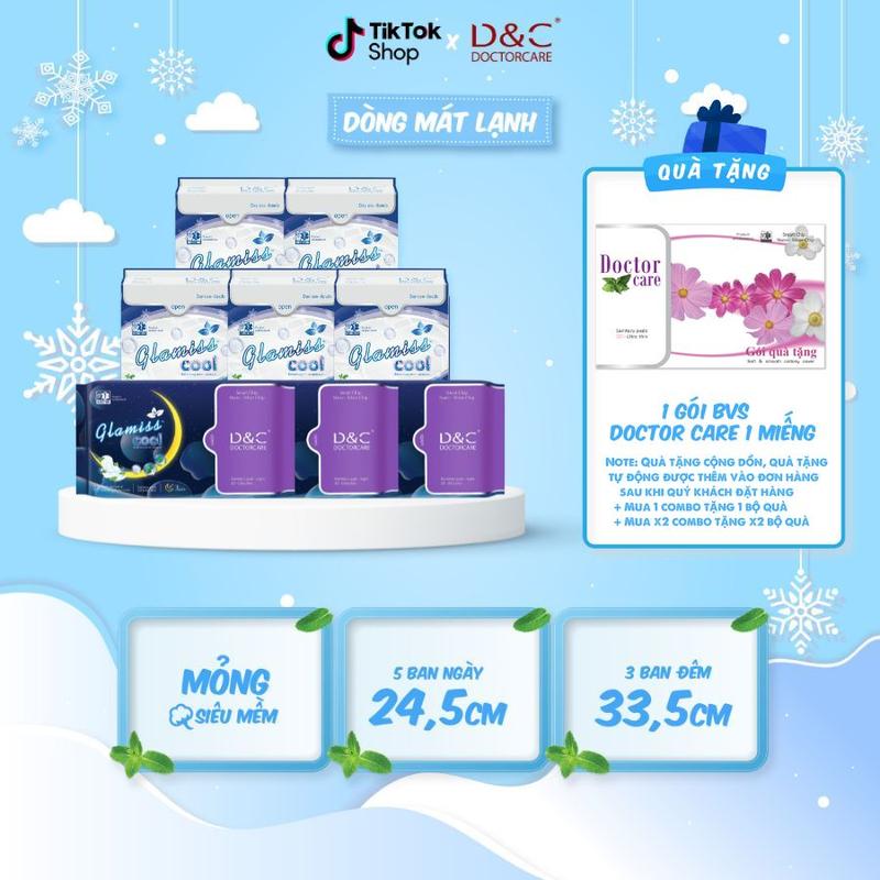   Giá Trải nghiệm  8 gói Băng Vệ Sinh  5 ban ngày và 3 gói ban đêm  Glamiss Cool mát lạnh -  băng vệ sinh mát lạnh  