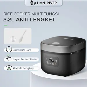 HAN RIVER Rice Cooker 2.2L Magic Com 6 Mode Masak/Anti Lengket Smart Touch Penanak Nasi Multifungsi