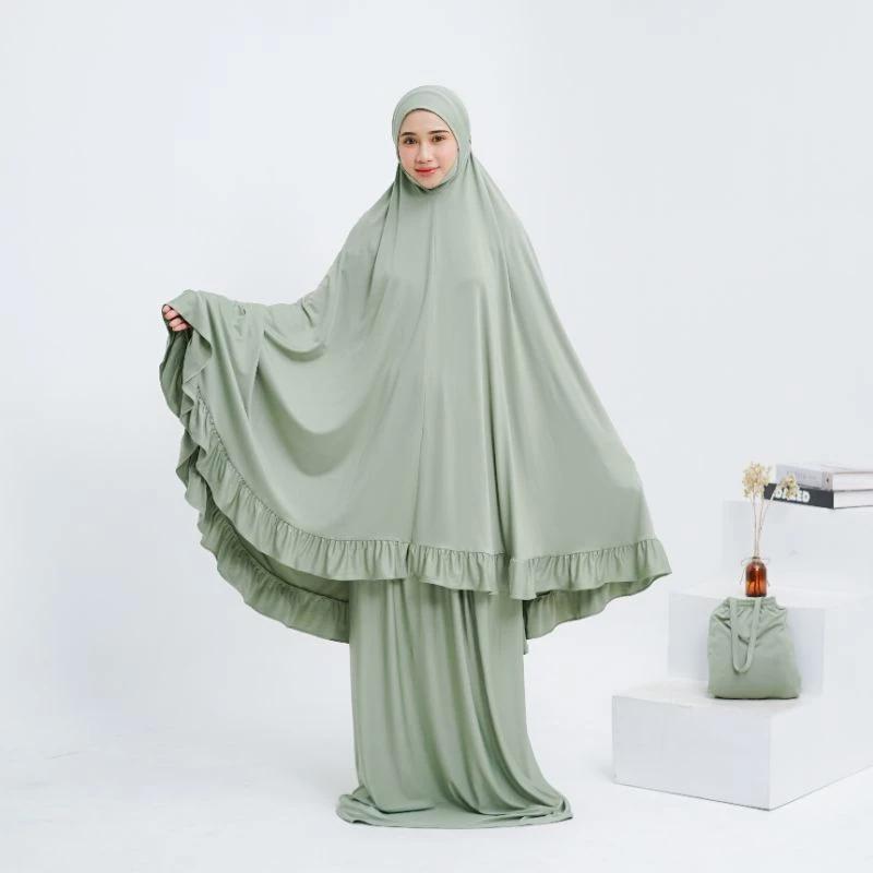 Mukena Jersey ARUMI Penutup Dagu Variasi Rempel 3