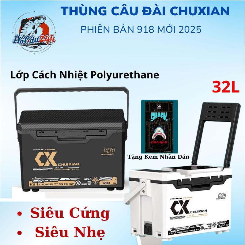 Thùng Câu Đài CHUXIAN 918 Mẫu Mới 32L Cứng Cáp Siêu Nhẹ
