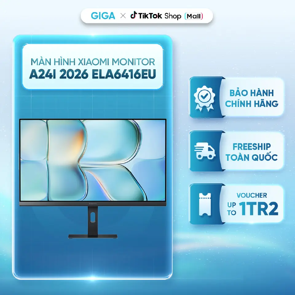 Màn hình máy tính Xiaomi A24i 2026 ELA6416EU 23.8inch Full HD - Tấm nền IPS - Giảm ánh sáng xanh