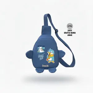 Tas Slingbag Sekolah Anak Laki Perempuan Tahan Air Bisa Custom Nama Bahan Awet Tas Slingbag Anak Karakter Kartun Lucu