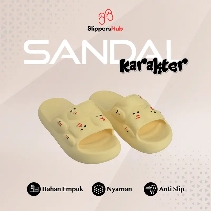 Slippers Hub -  Sendal Fashion Murah Wanita Dewasa Selop Anti Licin 0