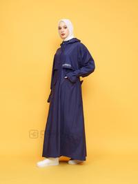 Gambar OSEAL Jas Hujan Wanita Gamis Muslimah Jumbo Full Seal Althea Series Navy - Kuning, Allsize dari Oseal Rainwear Kab. Bandung 3 Tokopedia