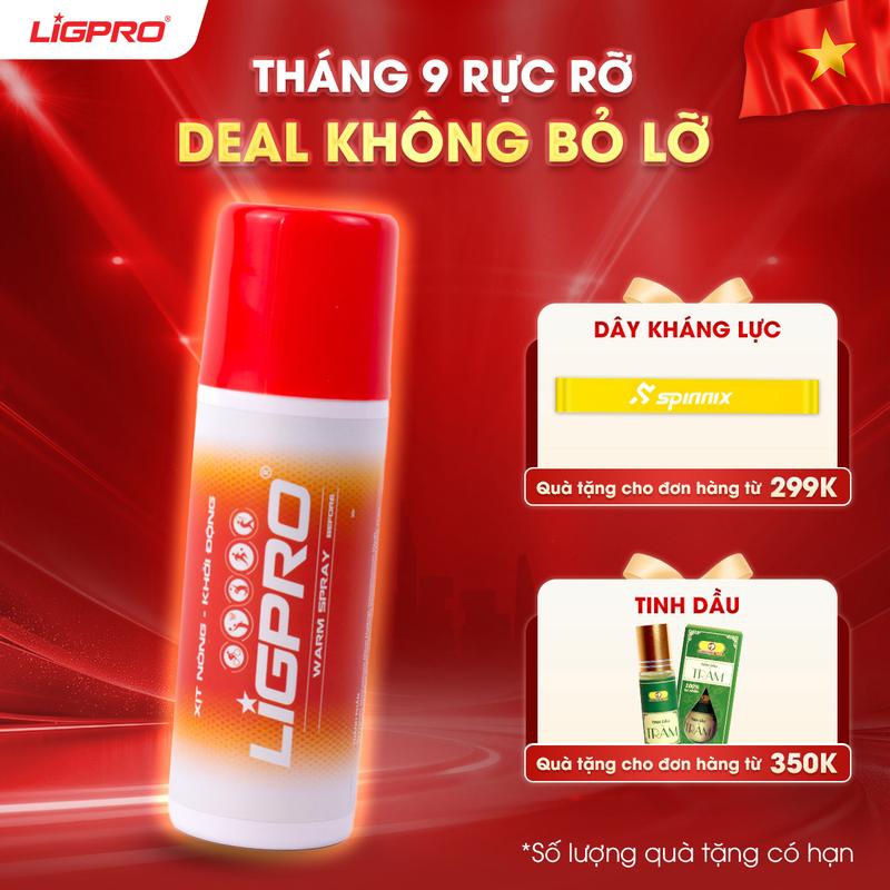 Bình Xịt Nóng Khởi Động LIGPRO Nhỏ Gọn Chiết Xuất Từ Thiên Nhiên, Khởi Động Nhanh Hiệu Quả 160ml bang  goi