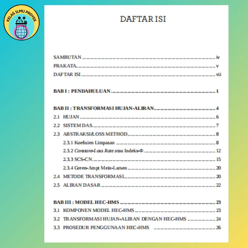 Hidrologi Terapan: Transformasi Hujan-Aliran dengan HEC-HMS 3