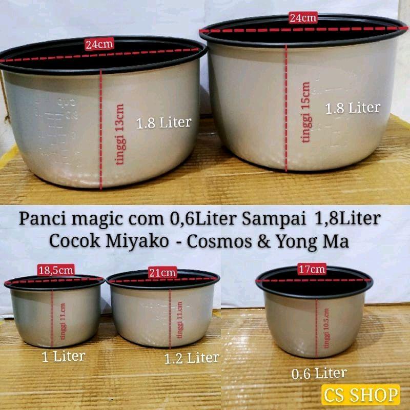 panci magic com miyako 1.8L atau panci rice cooker miyako dll sesuaikan ...