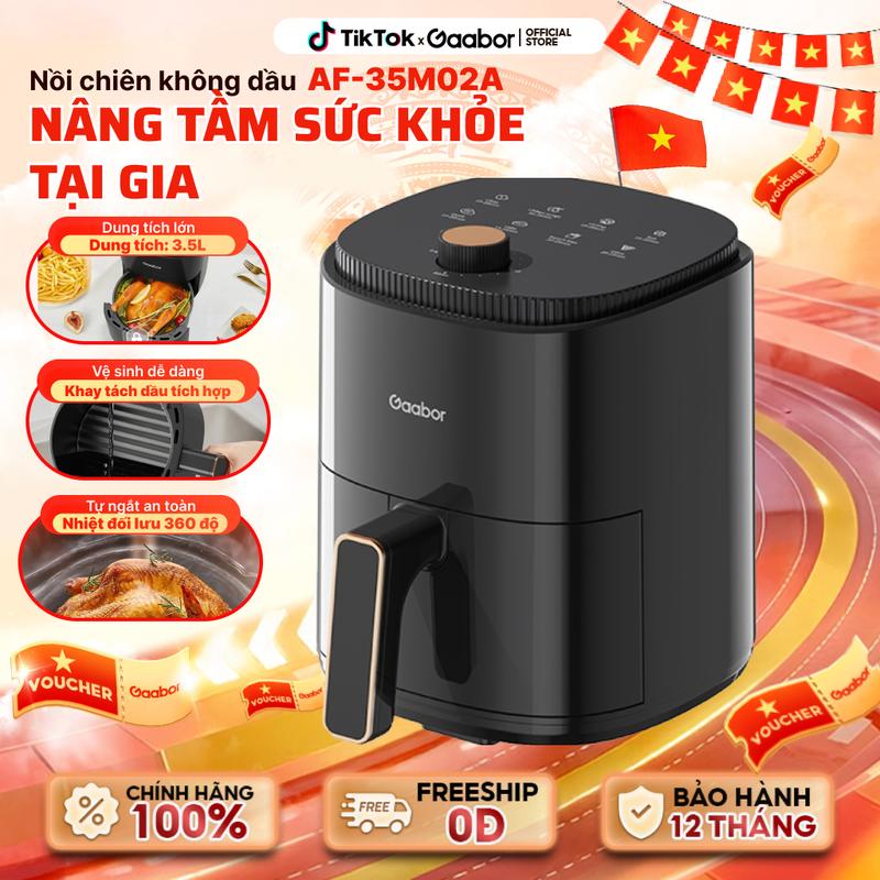 Gaabor x Thúy Ngân | Nồi chiên không dầu Gaabor AF-35M02A dung tích 3.5 lít dùng cho gà, vịt nguyên con dưới 800g công suất 800W nóng nhanh xịn xò nồi chiên Nấu ăn cooker noi chien gaabor nướng lò nướng hấp sấy air fryer