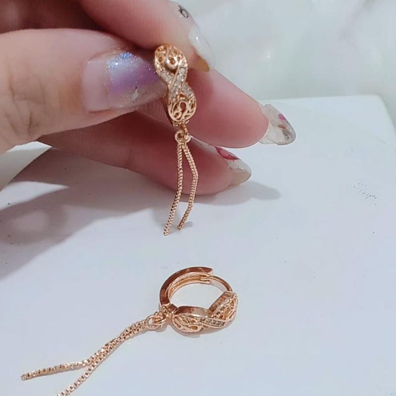 Anting Hoop Gipsy Bulat Mewah Fashion Emas Premium Anti Alergi Nyaman Dipakai Perhiasan 5