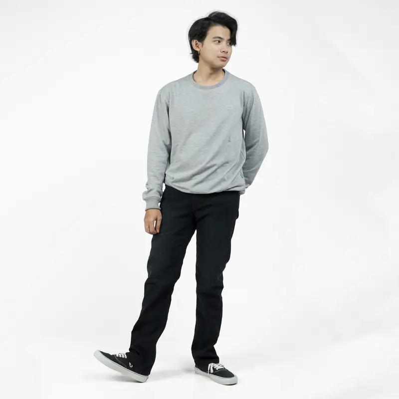 Barera Sweater Crewneck Cozyterry Abu Misty Unisex Basic Nyaman Pria Wanita 8