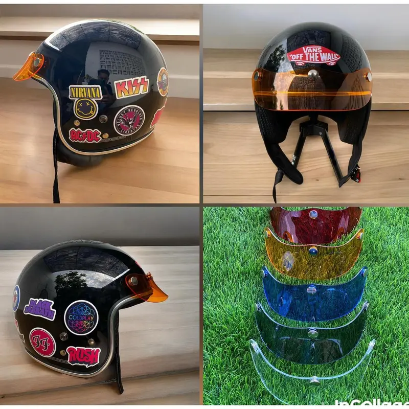 Helm Bogo Retro List Chrome - Stiker Music Bands 3