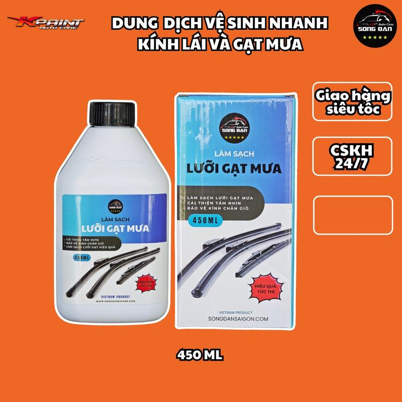 Dung dịch vệ sinh nhanh lưỡi gạt mưa cao su SONG ĐAN 450ml tặng kèm vòi xịt