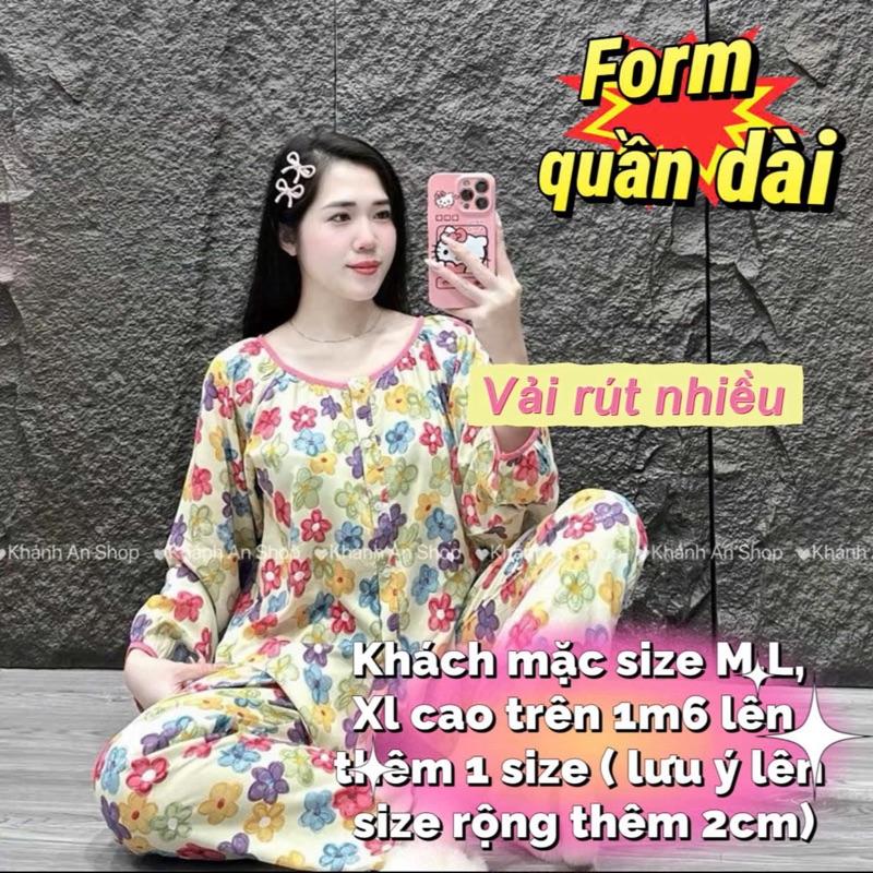KA98 ( 1m6 đổ lại cao hơn 1m6 sẽ ngắn quần nên lên 2 size ) - Đồ Bộ Tole Lanh Áo Cổ Tròn Phối Viền Tay Dài Cài Nút Quần Dài