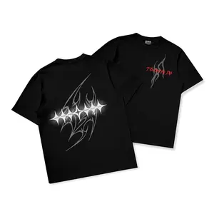 House Of Tambiyu Kaos Boxy T-shirt Oversize Bintang Abstrak Black Size M L XL