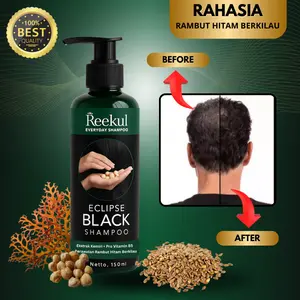 Eclipse Black || Shampo Penghitam Rambut Viral Dengan Bahan Herbal Alami Untuk Rambut Beruban Bisa COD
