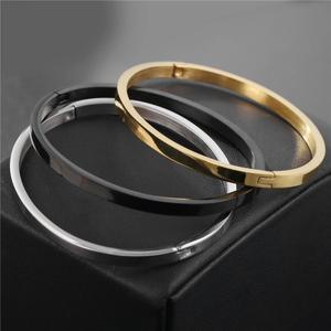 Titanium Steel Bracelet for Men, European & American Minimalist Couple's Stainless Steel Fade-Resistant Trendy Jewelry