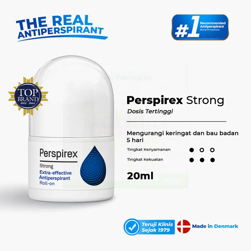 Perspirex Strong Antiperspirant Roll On - 20ml / Deodoran Tawas Ketiak Mengurangi Keringat Berlebih dan Bau Badan Deodorant 5