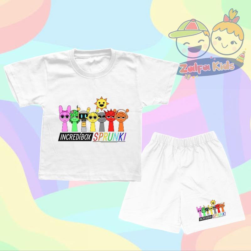 Setelan Anak Sprunki Incredibox Karakter Setelan Kaos & Celana Anak One Set 4