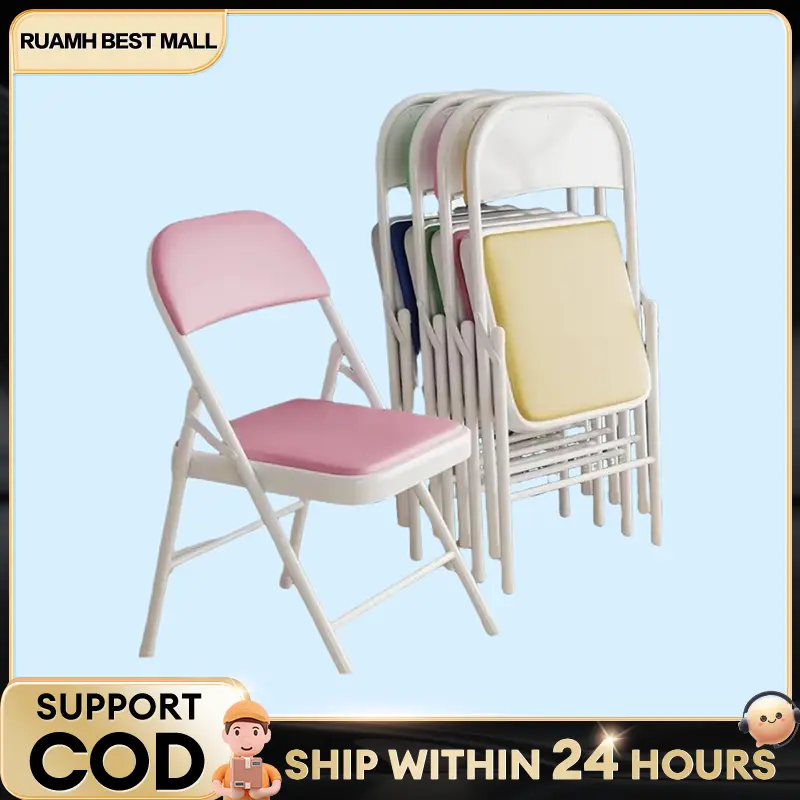 RBM3- Folding chair Kerusi lipat Furniture for room No installation  Home Study Office  Classroom Chair putih  Conference Chair White Bedroom chair   Portable storage Kerusi makan lipat untuk pengajian pejabat di bilik darjah Steel kerusi biru