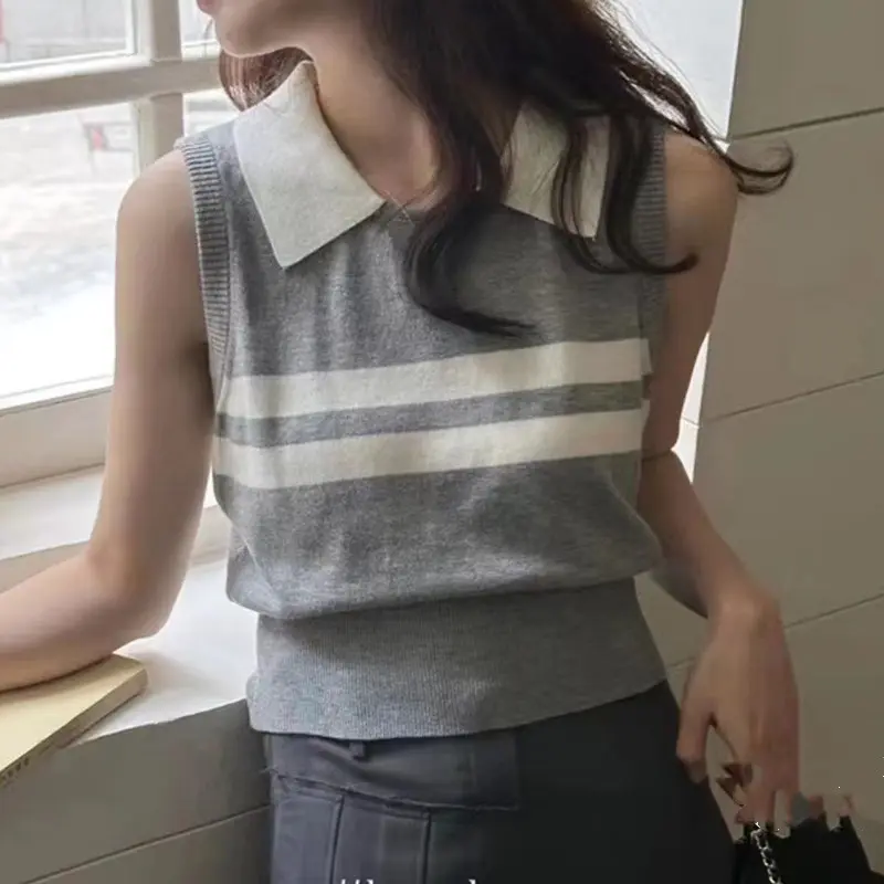 AJW [RP] Basic Top Knit | Vest Rajut Wanita Premium | Baju Rajut Wanita | Kaos Rajut Remaja Kekinian | Atasan Rajut Remaja Sleeveless Tanpa Lengan 2