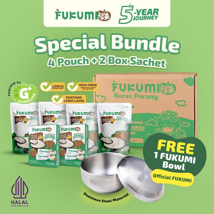 Gambar FUKUMI Loyalty Bundle - 4 Pouch & 2 Box Sachet Beras Porang Free Fukumi Bowl dari Fukumi Kota Administrasi Jakarta Selatan Tokopedia