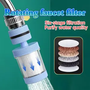BITCBae 1PC saringan keran air Saringan Air Kran Filter Universal filtrasi super kuat 6 lapis, termasuk batu medis dan bola filter