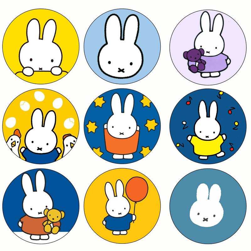 Huy Hiệu Ghim / Pin Cài Miffy Dễ Thương 4X4cm Trang Trí Balo Túi Xách...