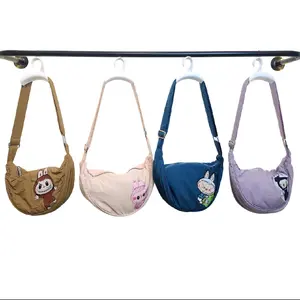 vorubags - tascewek labubu slingbag premium tas terbaru 2025 selempang halfmoon nylon waterproof shoulderbag waistbag Wanita