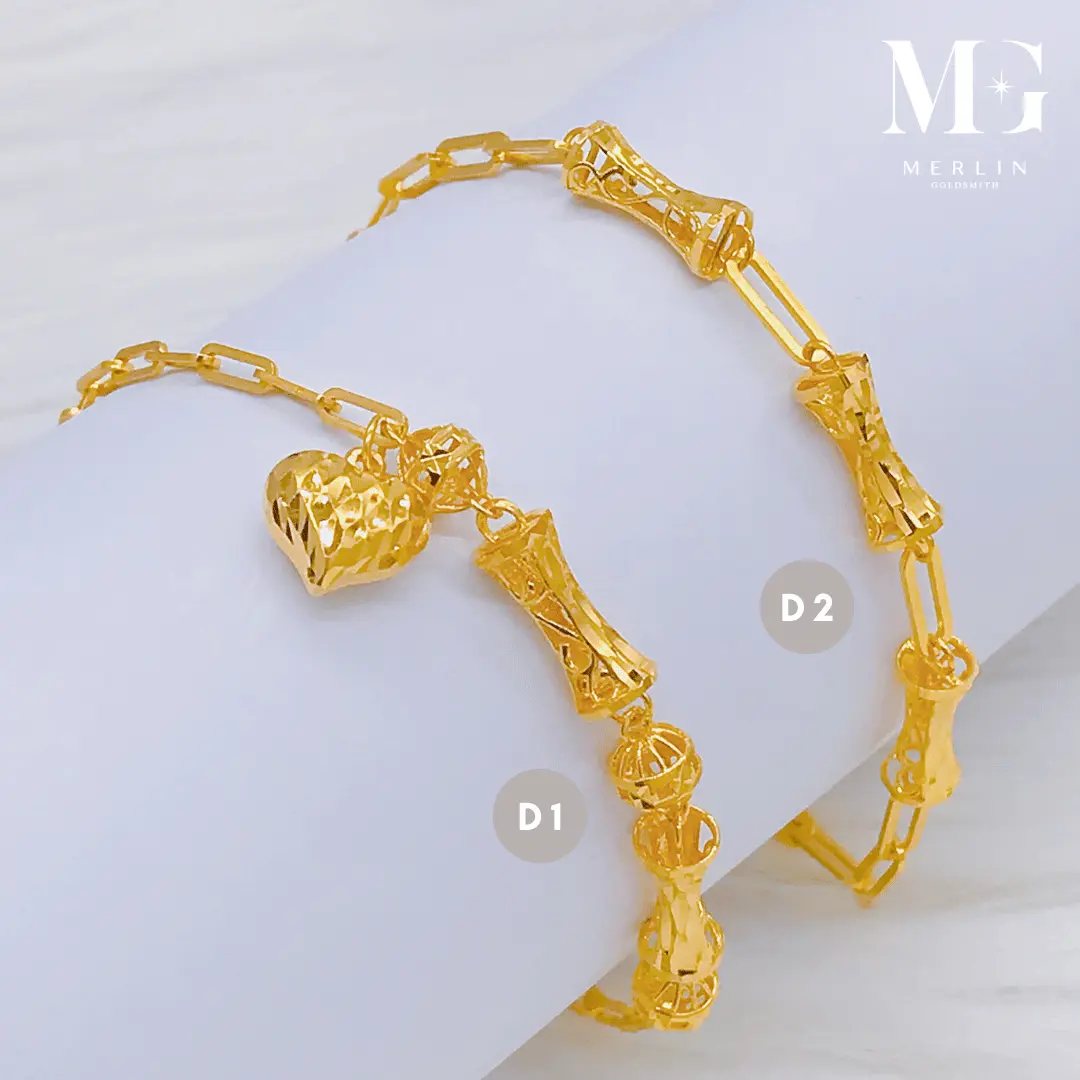 Merlin Goldsmith 916 22k Gold Barrel Design Bracelet (D1 / D2)