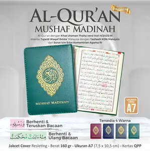 Al-Qur'an Madinah A7 Resleting Tajwid Ustmani Alqosbah Quran