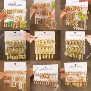 Anting Wanita Bulat Hoop Klip Juntai Kait Magnet Plug Tindik Earring Set Anting Wanita Bulat Hoop Klip Juntai Kait Magnet Plug Tindik Earring Set