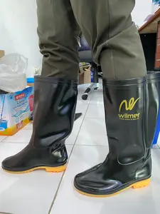 CUCI GUDANG !! Sepatu Boots Karet Boot Hitam Pria Kerja Safety Proyek Bot Panjang WILLMER 39-44 BAHAN AWET DAN LENTUR