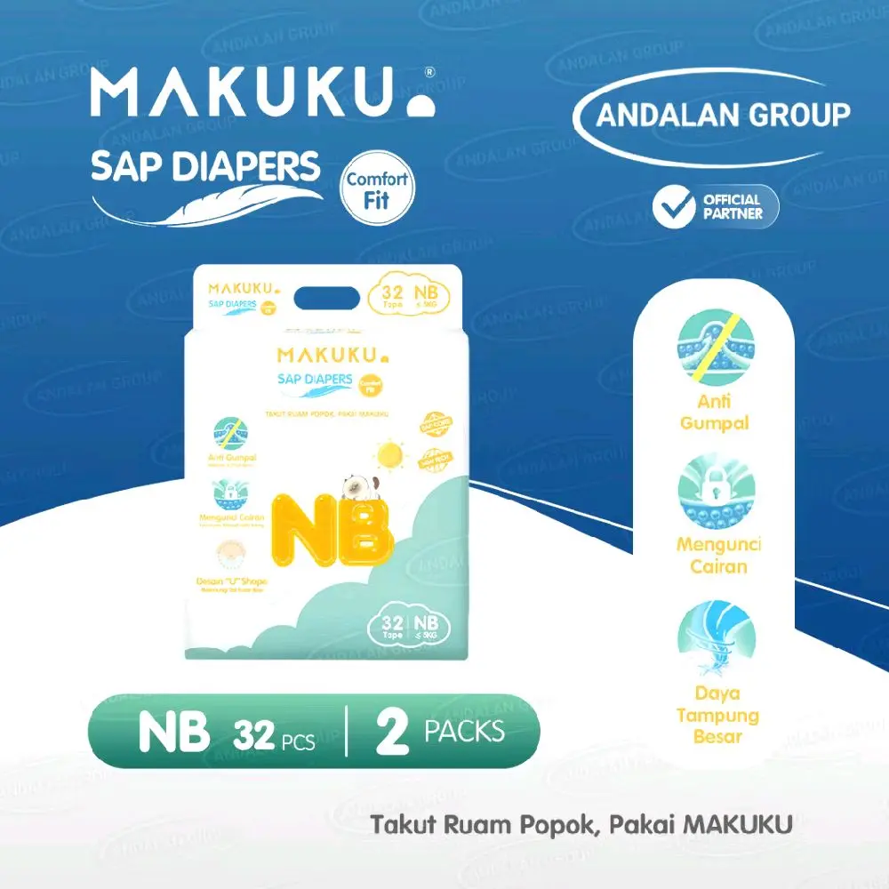 Promo!!! MAKUKU COMFORT FIT SAP DIAPERS NBS32