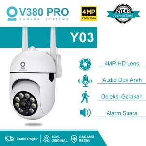 CCTV V380 PRO Kamera Y03 4MP HD Lens Kamera Cctv Kecil Terhubung Ke Hp Teras Rumah  Audio Dua Arah Deteksi Gerakan Alarm Suara Keamanan Tinggi Instalasi Mudah CCTV WIFI LEWAT HP IPCam Outdoor mini