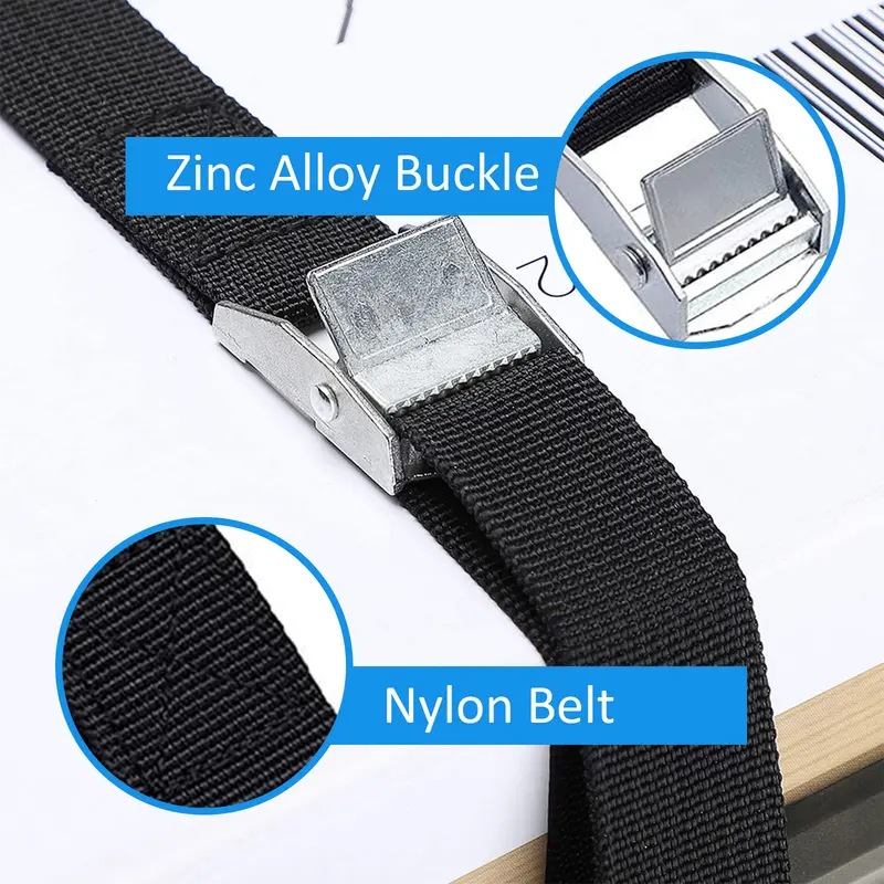 Thắt Lưng Buộc Hàng Hóa, Thắt Lưng Sức Mạnh Có Khóa Sắt, Chiều Rộng 25Mm, Thắt Lưng Buộc Xe Tải, Bộ Điều Chỉnh Độ Dài 2M 2