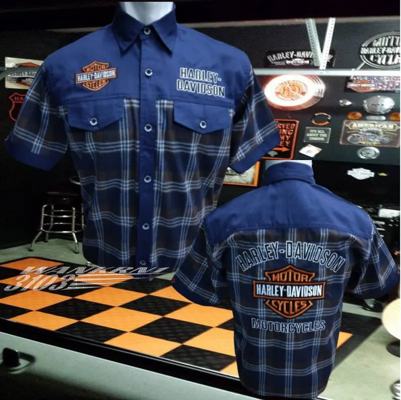 Kemeja Harley Davidson Hd Original Art1O45 Distro Casual Kancing 2