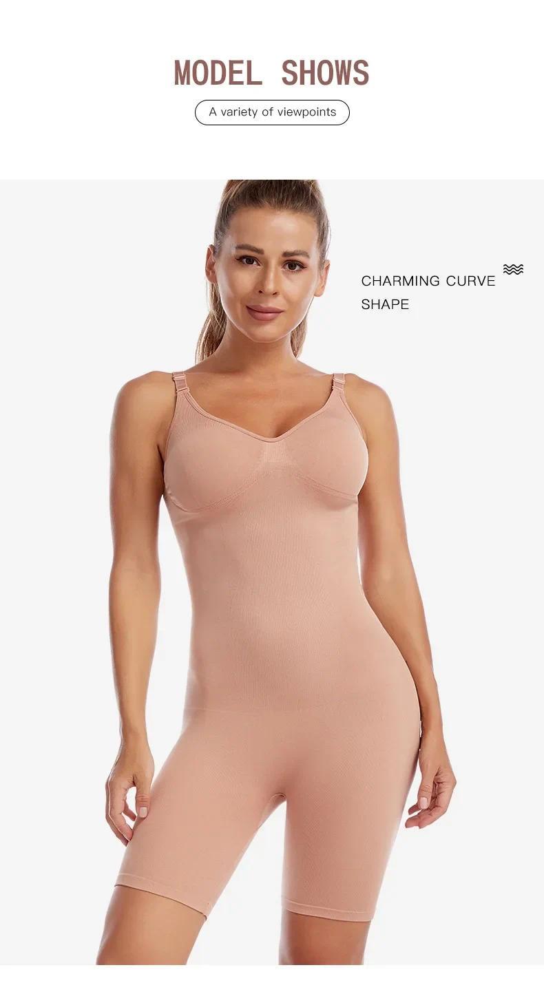 Product Introduction of Seamless Bodysuit Women Butt Lifter Shapewear Belly Control Body Shaper Corset Strappy-Back Chest Lift Correct Posture Underwear 15