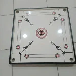 Meja karambol putih& coklat muda bonus biji&kristal karambol. Board