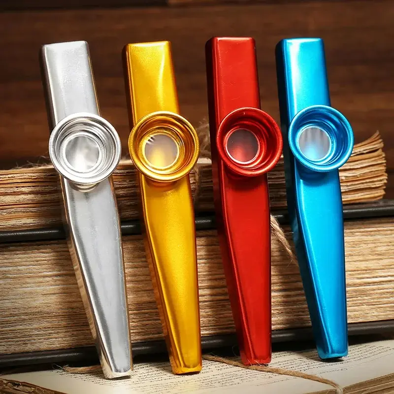 Kazoo โลหะ, น้ำหนักเบาและพกพาได้, สำหรับผู้เริ่มต้น, เครื่องดนตรีขลุ่ย, เหมาะสำหรับคนรักดนตรี, เครื่องมือลม, การออกแบบที่เรียบง่าย, Kazoo น้ำหนักเบา