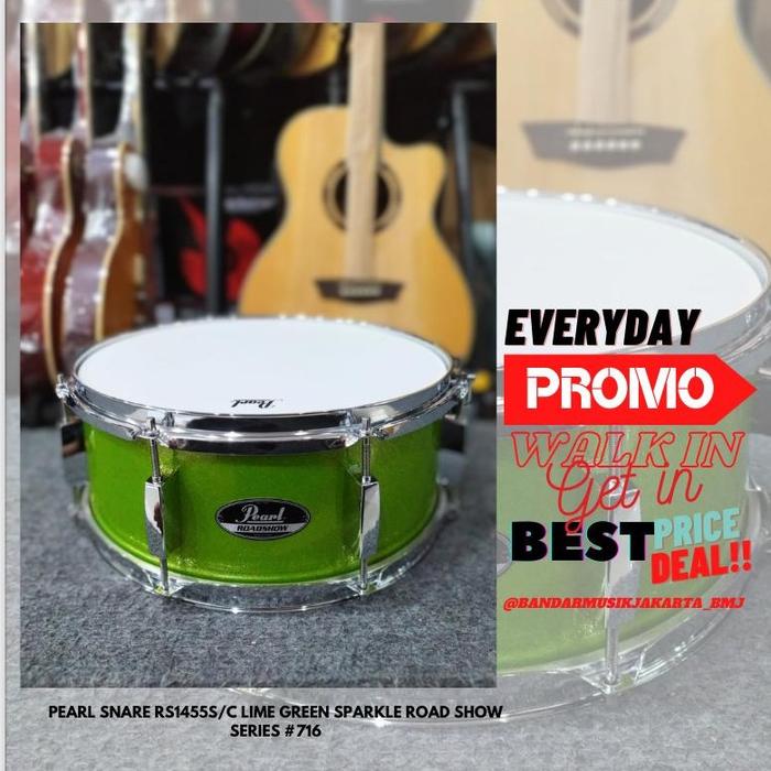 Gambar Pearl Snare RS1455S/C Lime Green Sparkle Road Show series #716 BMJ dari Bandar Musik Jakarta BMJ Kota Administrasi Jakarta Pusat Tokopedia