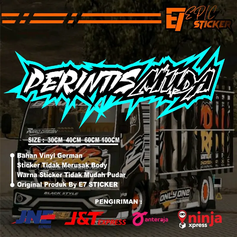 Cod Stiker Hologram Stiker perintis Muda Kata Untuk Wiper Depan Kaca Pikup Mobil Truk Bisa Request Car 6