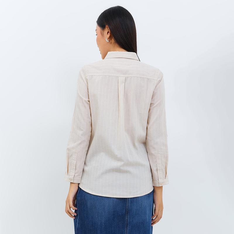 Geela Official - Aurelia Cream Stripe Shirt (G.11615) - Kemeja Wanita 2