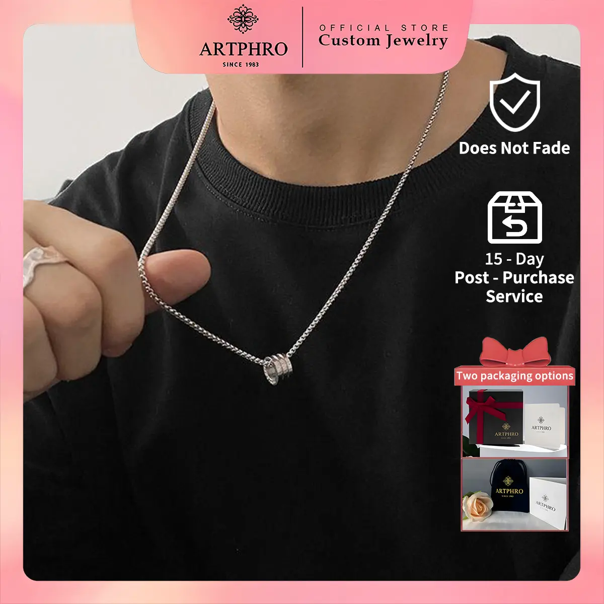 ARTPHRO Titanium Steel Waist Pendant Necklace for Men Non-fading gift Fashion Accessories