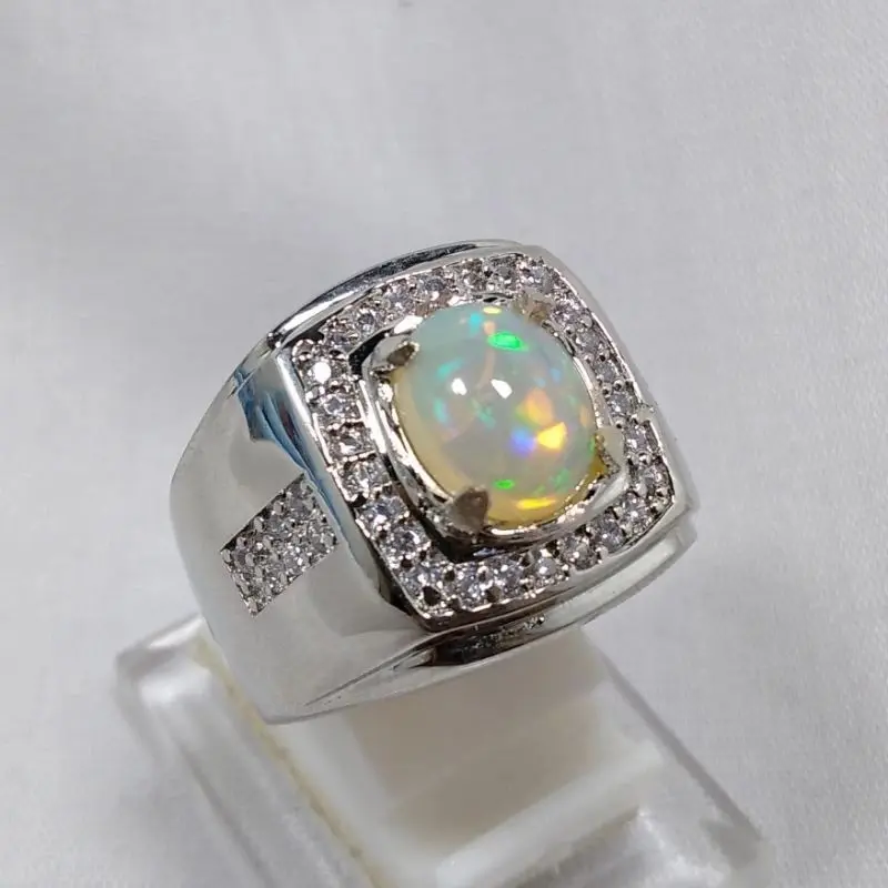 CINCIN SILVER 926 DENGAN BATU KALIMAYA ASLI NATURAL TOP QUALTY KEMBANG JARONG TAMPILAN ELEGANT